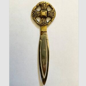 Vintage Brass Bookmark Canterbury Cross Design